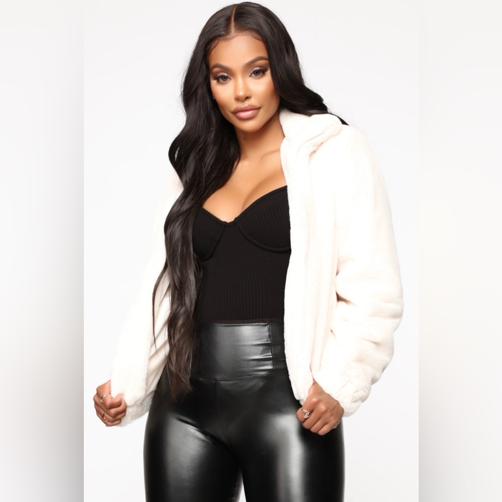 Fashion Nova Soft Touch Faux Fur Jacket - Cream - Picture 1 of 5